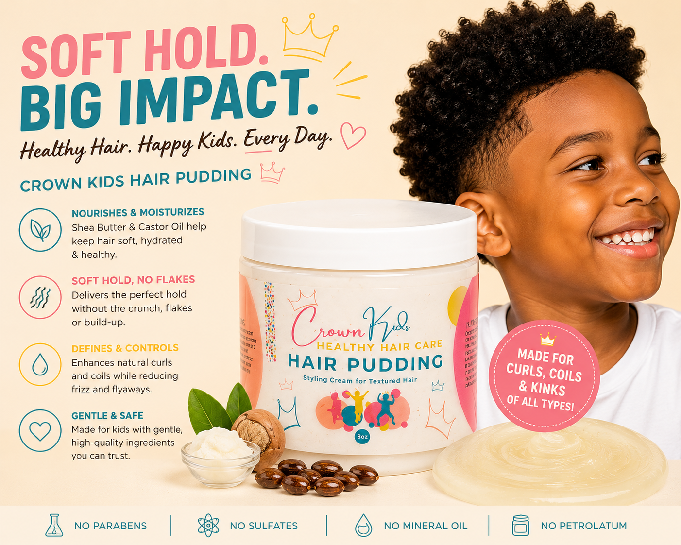 Crown Kids Hair Pudding